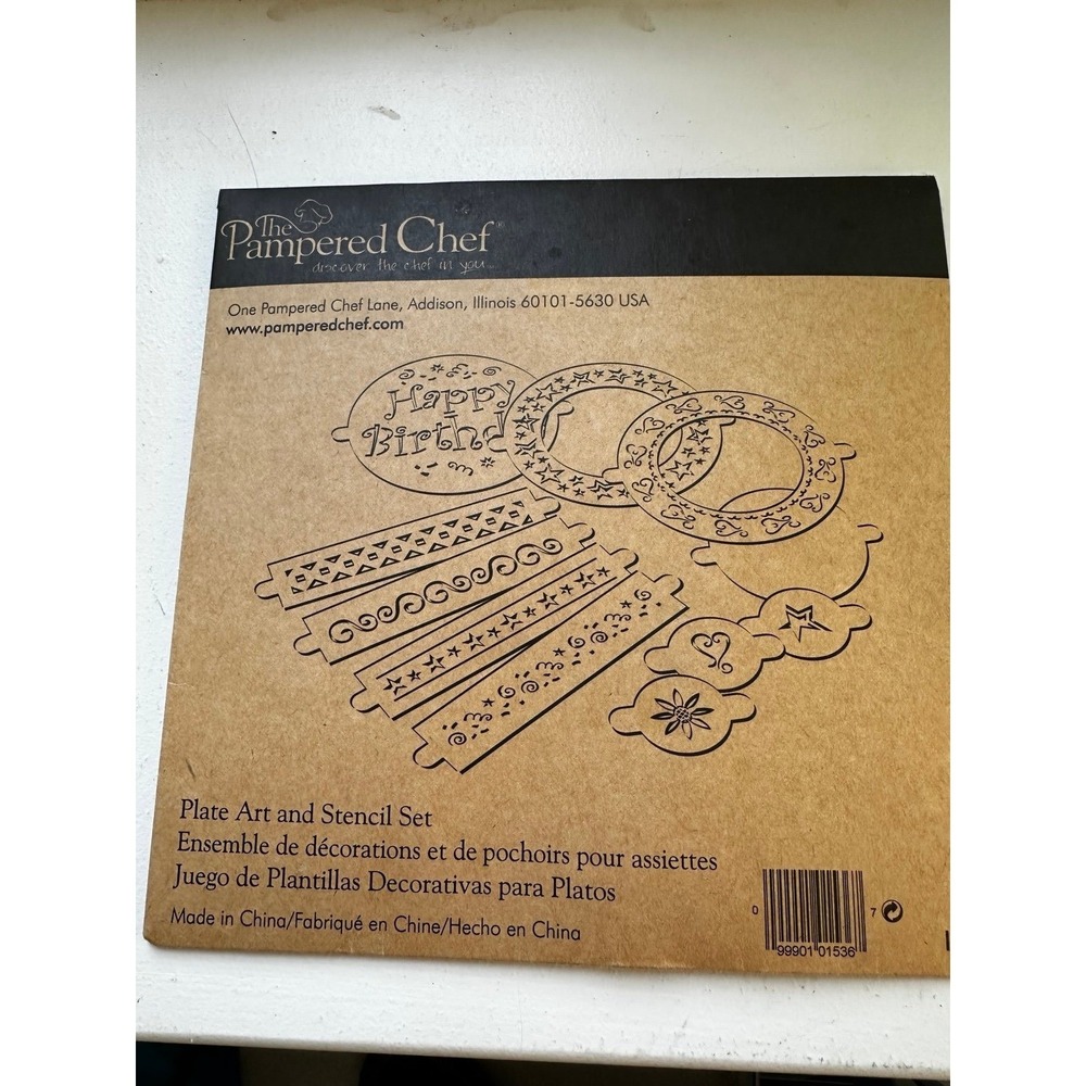 Pampered Chef Plate Art and Stencil Set, model #1536
